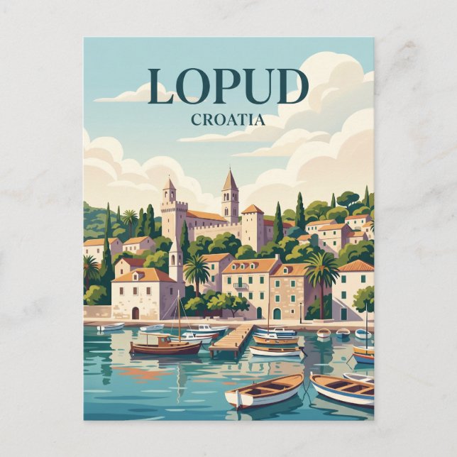 Carte Postale Île de Lopud Croatie (Devant)
