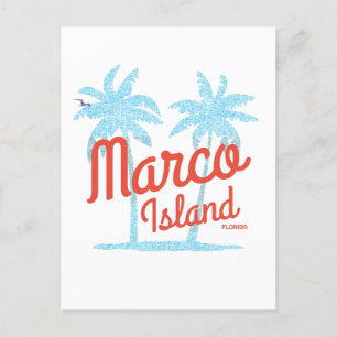 Carte Postale Île de Marco Floride Vacances Vintage USA