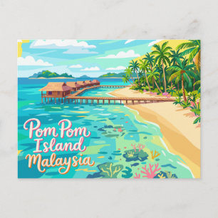 Carte Postale Île de Pom Pom Malaisie