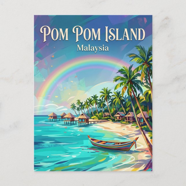 Carte Postale Île de Pom Pom Malaisie (Devant)