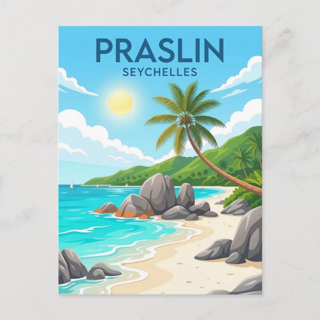 Carte Postale Île de Praslin, Anse Volbert, Praslin (Devant)