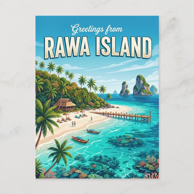 Carte Postale Île de Rawa Malaisie (Devant)