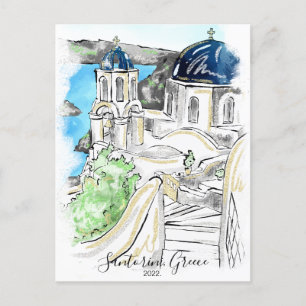 Carte Postale Île de Santorin Grèce Souvenirs d'été