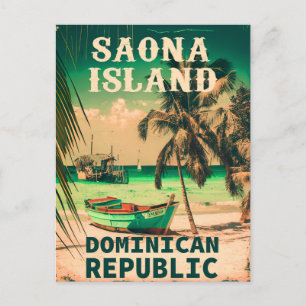 Carte Postale Île de Saona République Dominicaine - Retro 60s