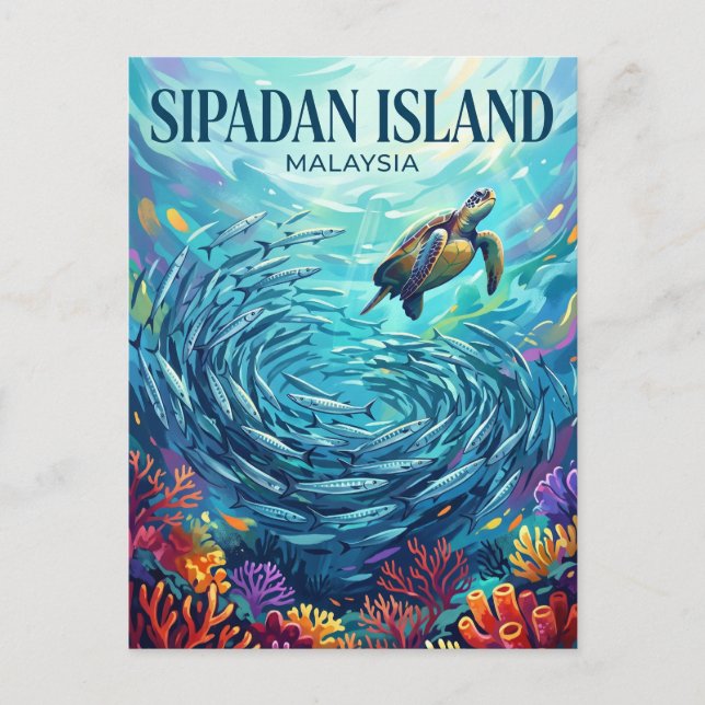 Carte Postale Île de Sipadan Malaisie (Devant)