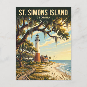 Carte Postale Île de St. Simons USA