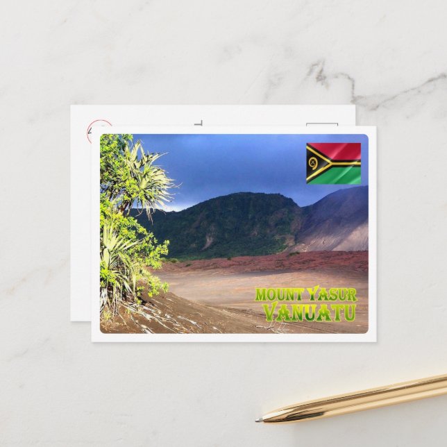Carte Postale Ile de Tanna - Mont Yasur - Vanuatu - (Devant/Arrière en situation)
