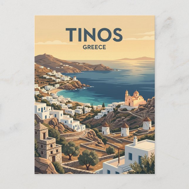 Carte Postale Île de Tinos Grèce (Devant)