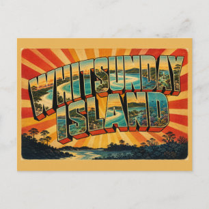 Carte Postale Île de Whitsunday Queensland Art de voyage vintage