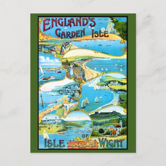 Carte Postale Île de Wight Pictorial Map (Devant)