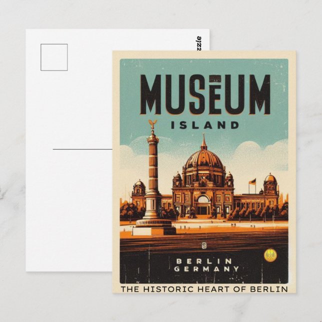 Carte Postale Île des musées Berlin - le cœur historique de Berl (Devant / Derrière)
