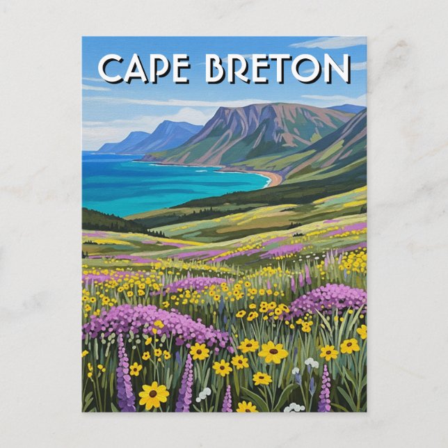 Carte Postale Île du Cap-Breton Canada Fleurs sauvages (Devant)