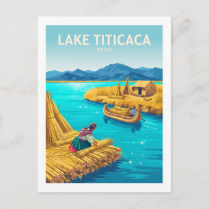 Carte Postale Île d'Uros Reed sur le lac Titicaca Puno Pérou