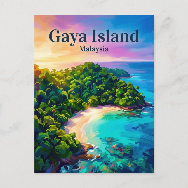 Carte Postale Île Gaya Malaisie (Devant)