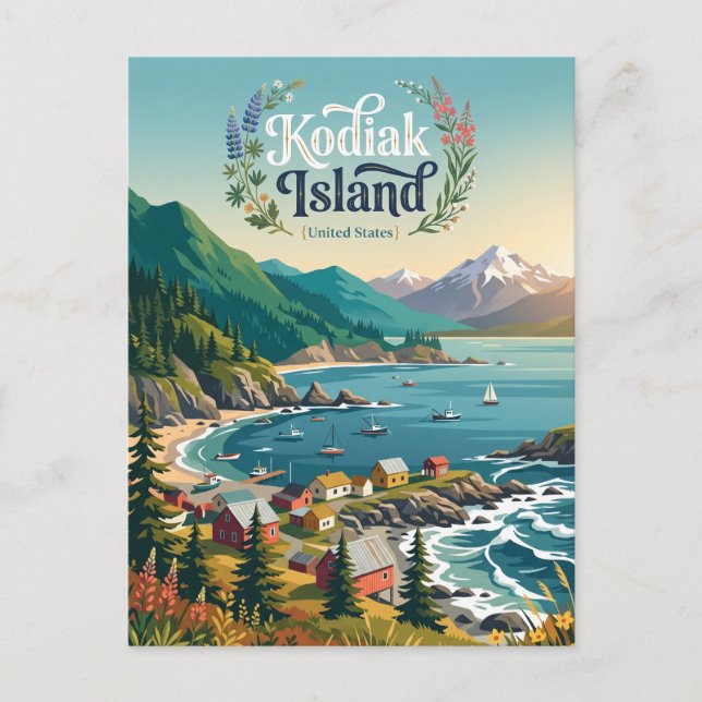 Carte Postale Île Kodiak Alaska (Devant)