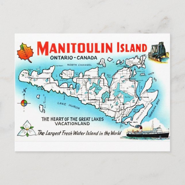 Carte Postale Île Manitoulin Canada (Devant)
