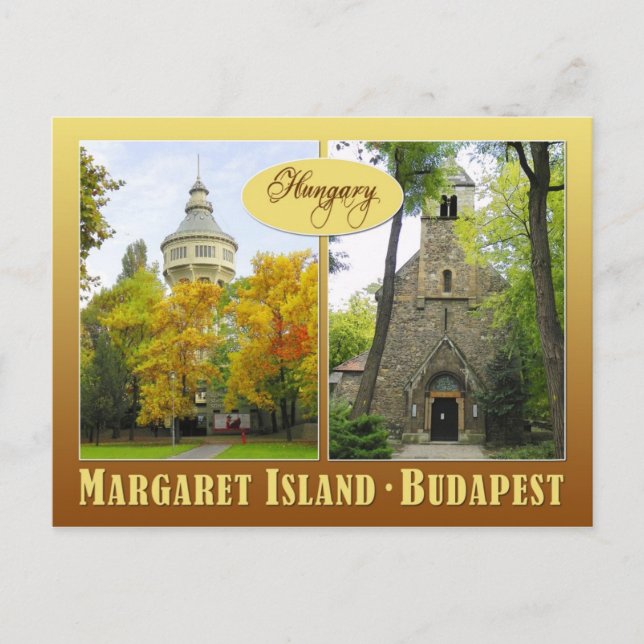 Carte Postale Île Margaret à Budapest, Hongrie (Devant)