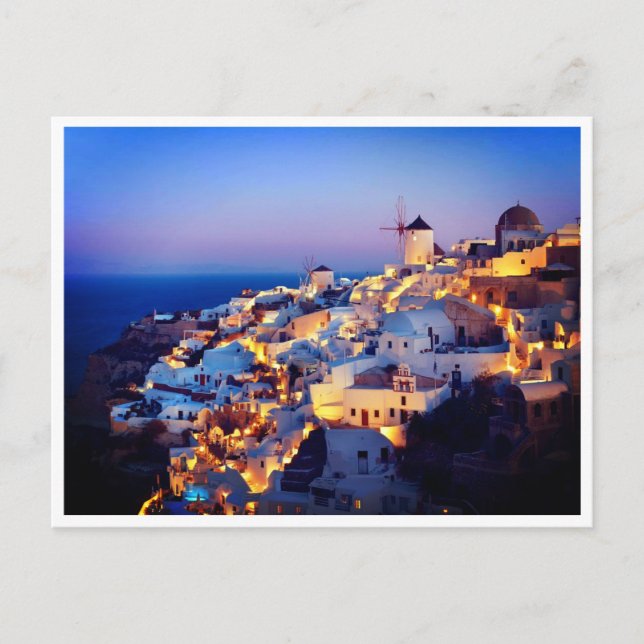 Carte postale - Île méditerranéenne Santorin (Devant)