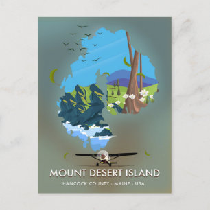 Carte Postale Île Mount Desert, comté de Hancock, Maine, États-U