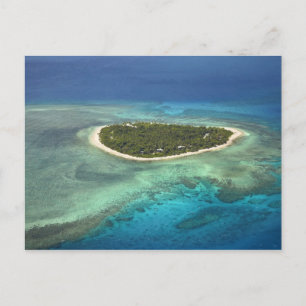 Carte Postale Île Tavarua et récif corallien, îles Mamanuca