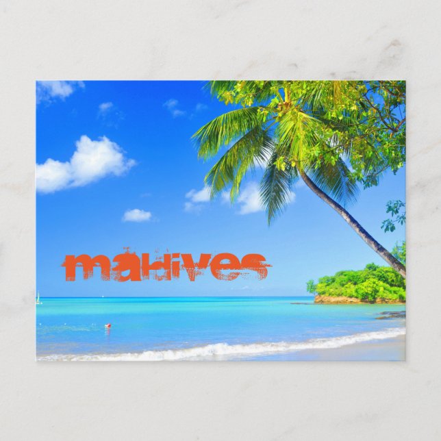 Carte Postale Île tropicale aux Maldives (Devant)