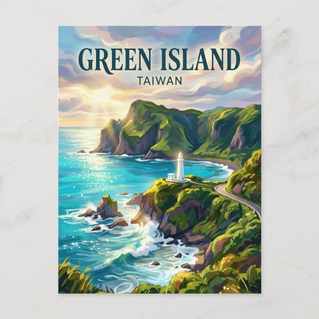 Carte Postale Île Verte Taïwan (Devant)