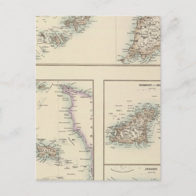 Carte Postale Iles Anglo-Normandes, Iles Scilly et Ile de Man (Devant)