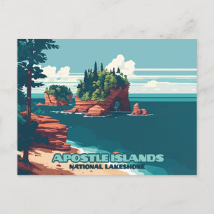 Carte Postale Iles Apôtres National Lakeshore Wisconsin Rétro