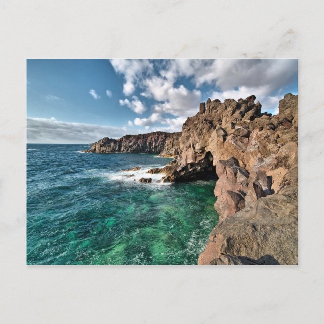 Carte Postale Îles Canaries de la côte de Lanzarote (Devant)