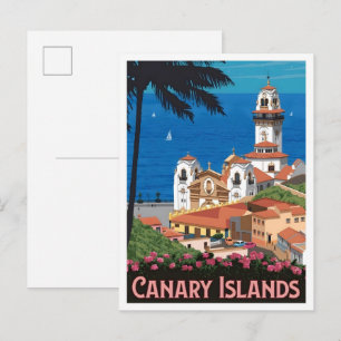 Carte Postale Îles Canaries Voyage Vintage