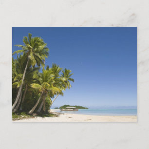 Carte Postale Îles Cook, Aitutaki. Balade en canoë polynésien