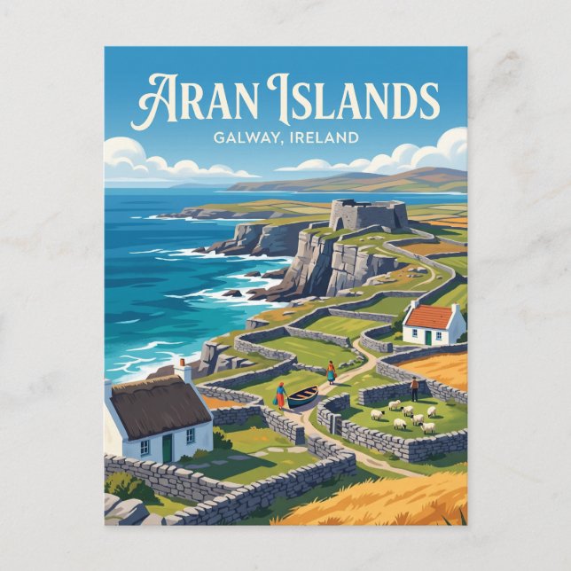 Carte Postale Îles d'Aran Irlande (Devant)