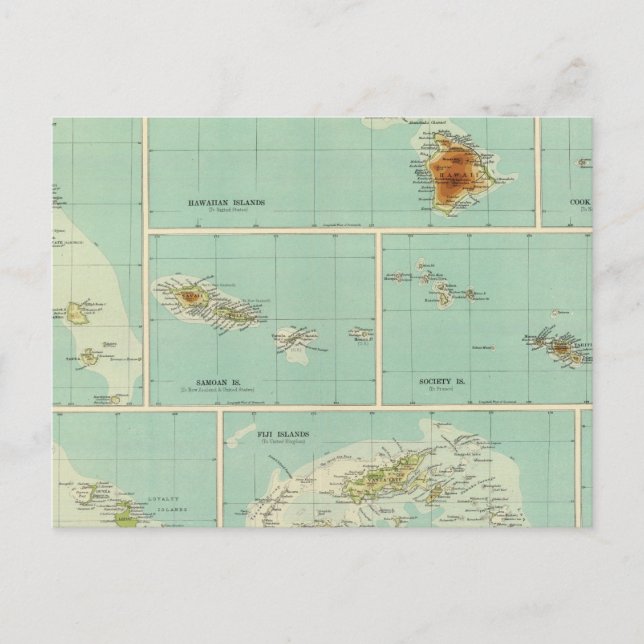 Carte Postale Îles de l'Océanie (Devant)