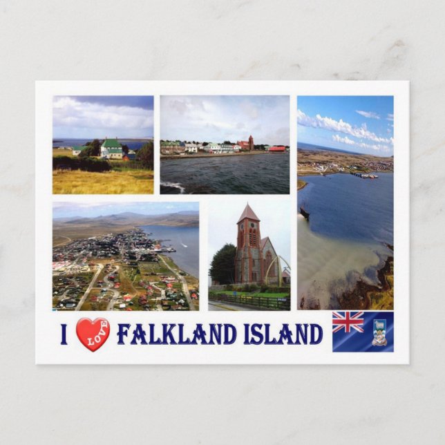 Carte Postale Îles Falkland - I Love - (Devant)