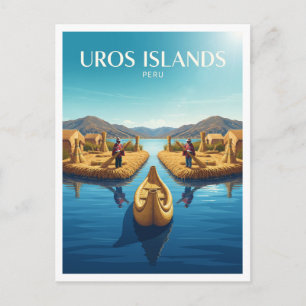 Carte Postale Îles flottantes d'Uros, lac Titicaca Puno Pérou