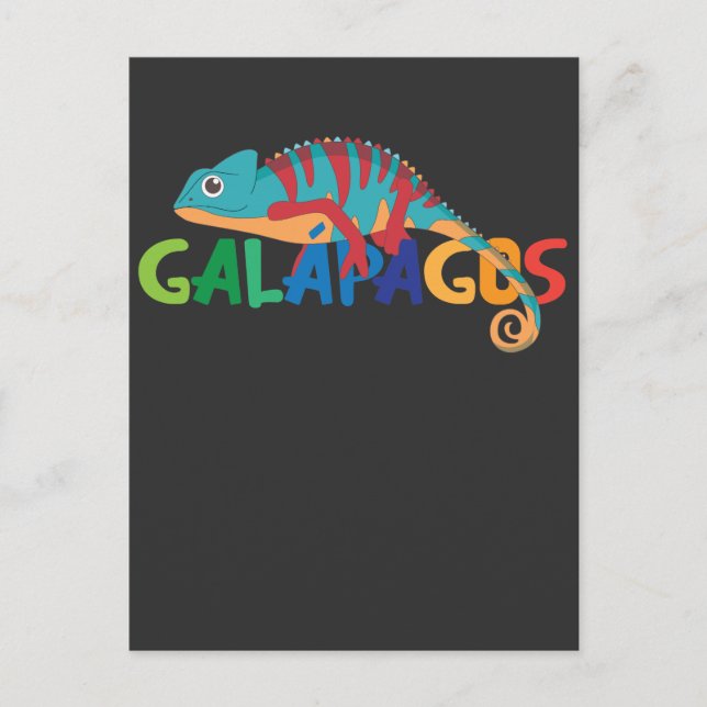 Carte Postale Îles Galapagos Equateur Chameleon Animal exotique (Devant)
