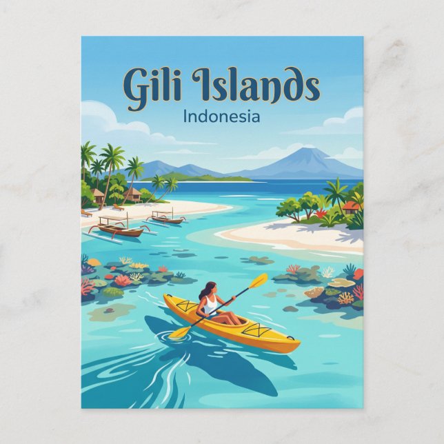 Carte Postale Îles Gili Indonésie (Devant)
