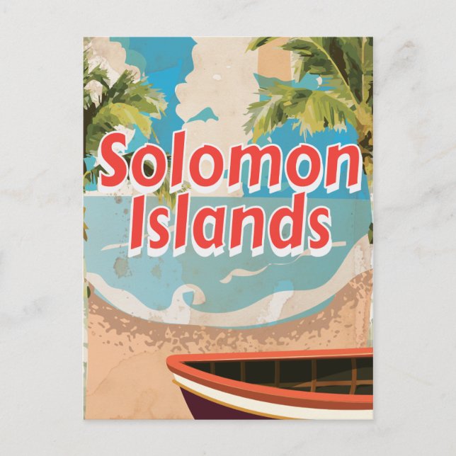 Carte Postale Îles Salomon Affiche de vacances vintage (Devant)
