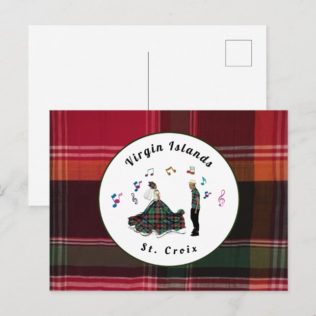 Carte Postale Îles Vierges américaines USVI Madras Danseuses St. (Devant / Derrière)