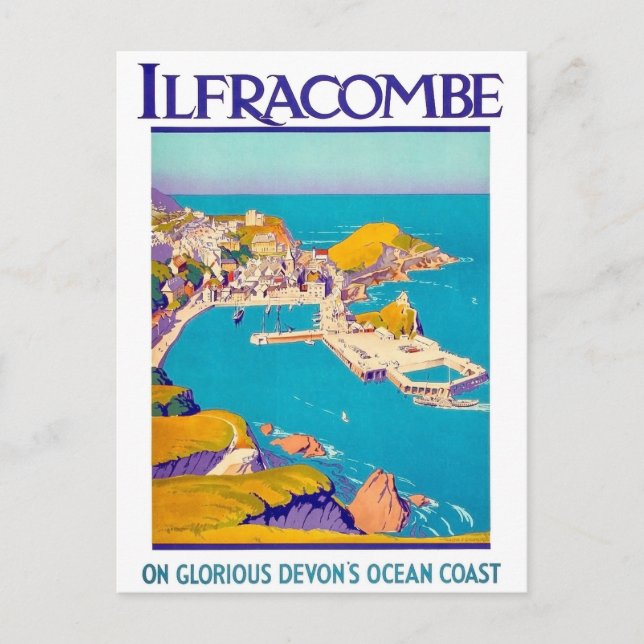 Carte Postale Ilfracombe, Côte du Devon, vue sur la région, voya (Devant)