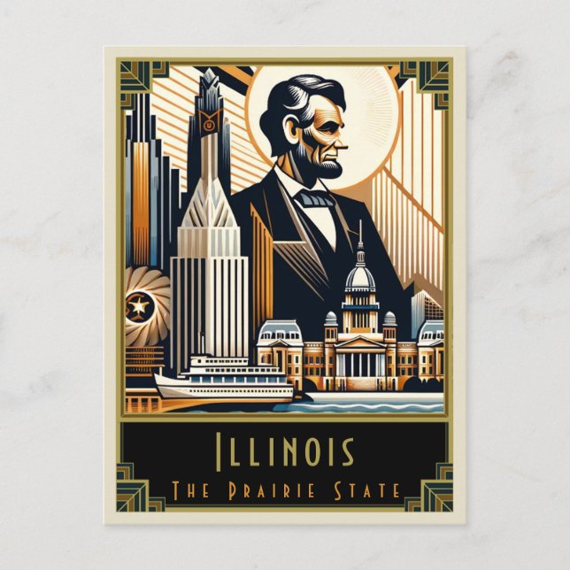 Carte Postale Illinois | Art déco (Devant)