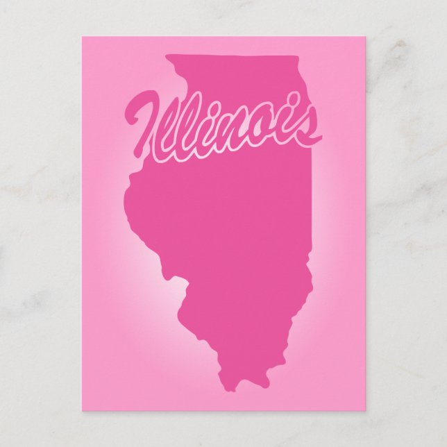 Carte Postale Illinois d'État rose (Devant)