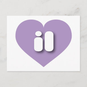 Carte Postale Illinois lavender coeur - I love il