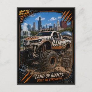 Carte Postale Illinois Monster Truck Art Tout-Terrain