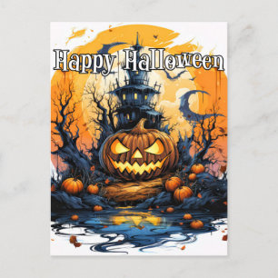 Carte Postale Illuminer un Citrouille d'Halloween délicieux