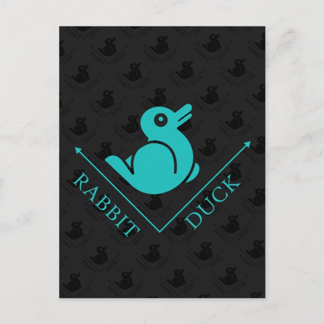Carte Postale Illusion de lapin de canard (Devant)