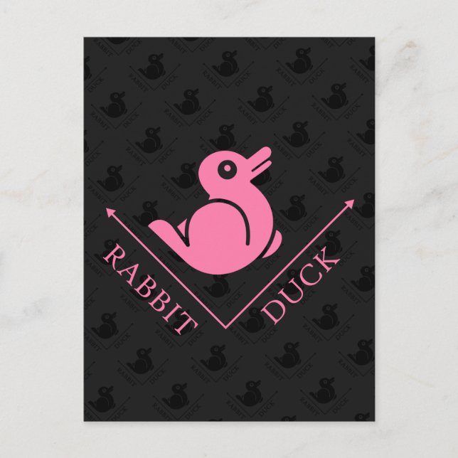 Carte Postale Illusion de lapin de canard (Devant)
