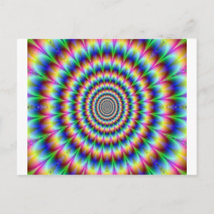 Carte Postale Illusion de mouvement du cercle psychédélique éblo