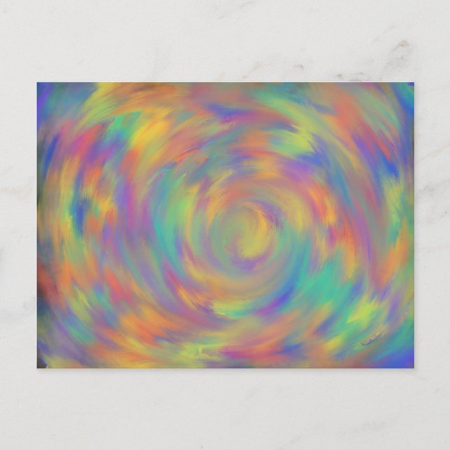 Carte Postale illusion d'optique orange violet spirale art abstr (Devant)