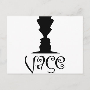 Carte Postale Illusion optique à deux visages ou à vase